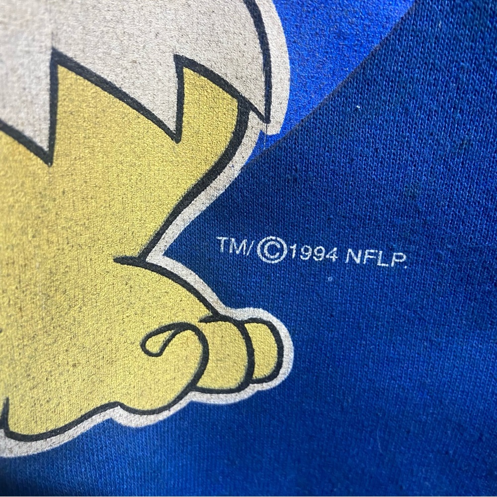 Vintage New York Giants Fred Flintstone Caricature Pullover Hoodie - Picture 8 of 10